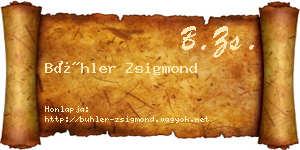 Bühler Zsigmond névjegykártya